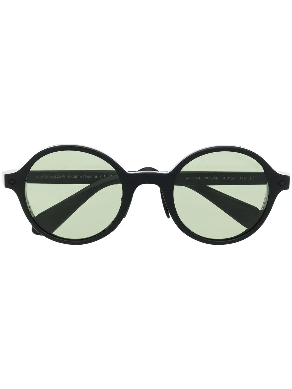 

Giorgio Armani lentes de sol con armazón redonda y logo estampado - Negro