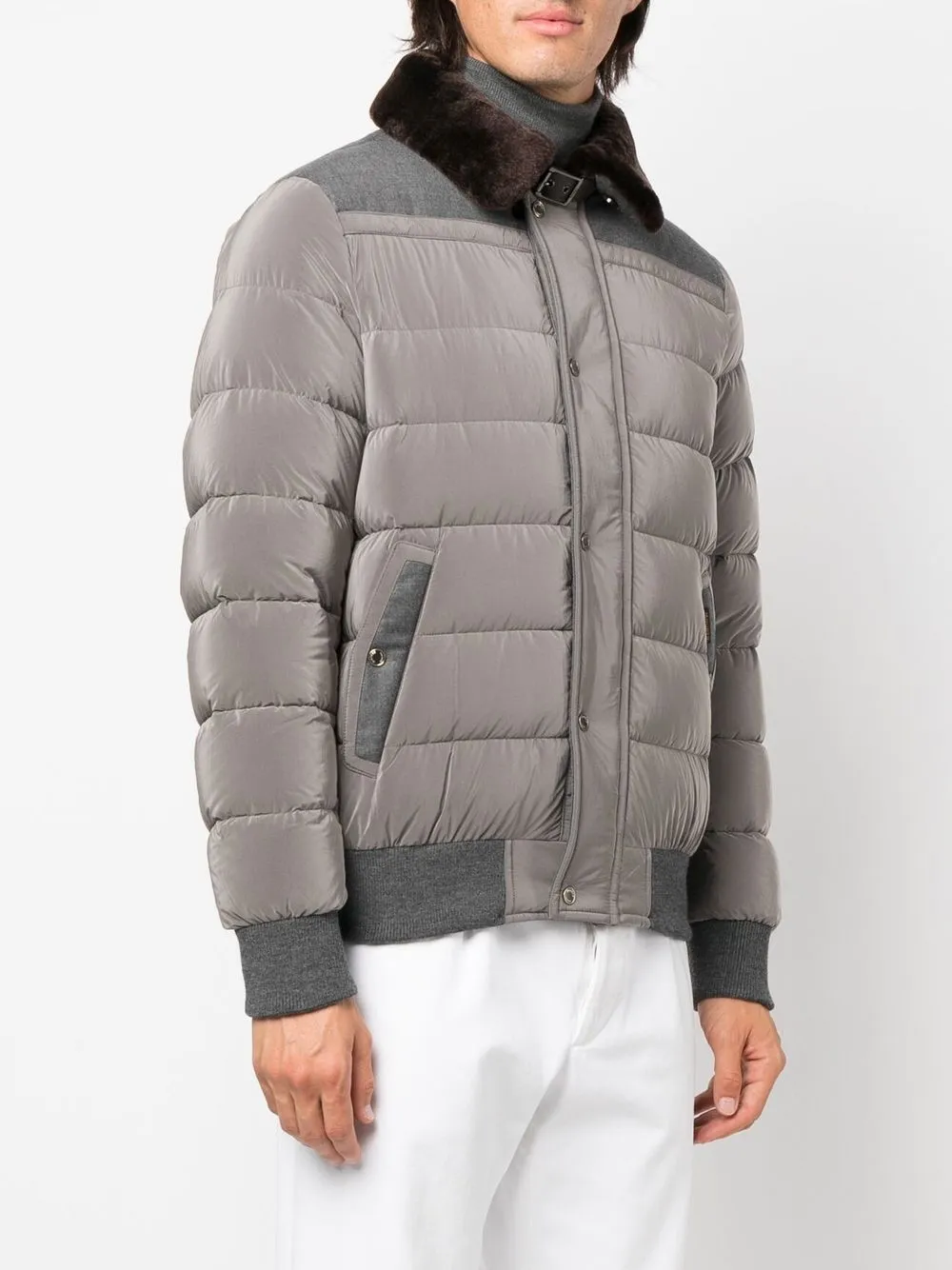 Moorer Faux fur-collar Padded Jacket - Farfetch