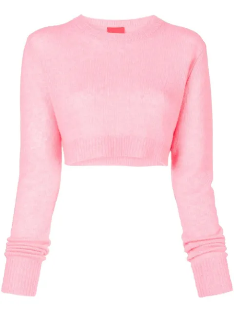 Cashmere In Love suéter corto con ribete de canalé