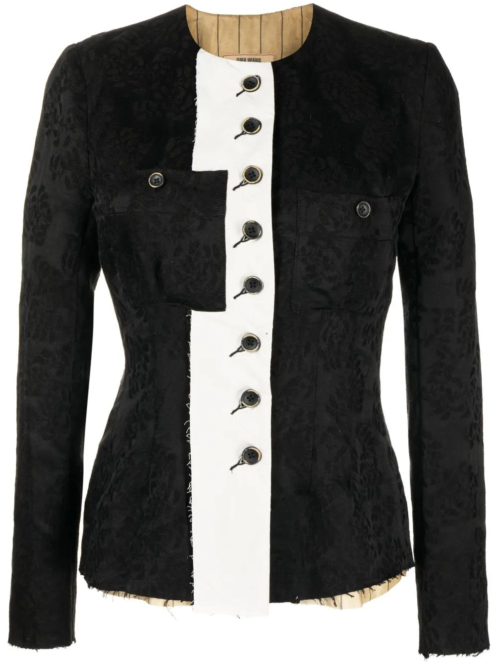 

Uma Wang jacquard buttoned fitted jacket - Black