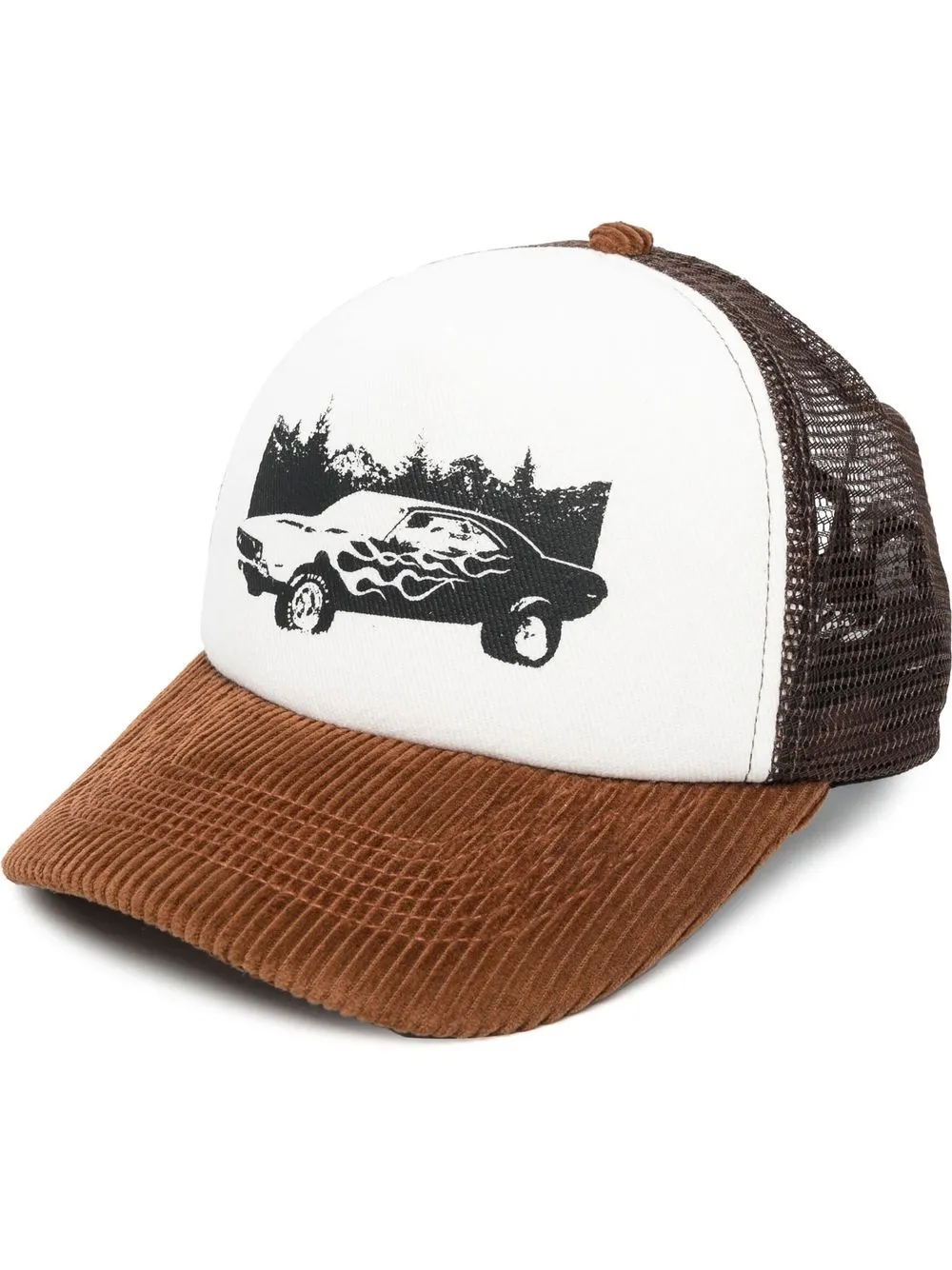 

Palm Angels graphic-print panelled cap - Brown