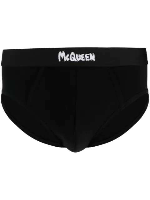 Alexander McQueen logo-print waistband briefs