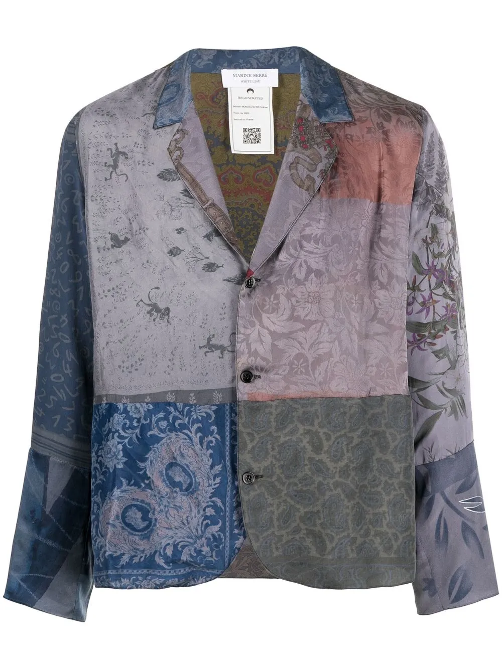 

Marine Serre blusa con diseño patchwork - Gris