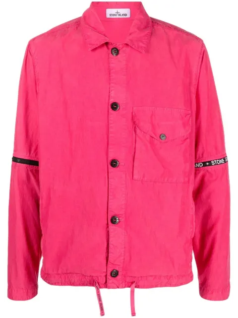 Stone Island sobrecamisa con franja del logo