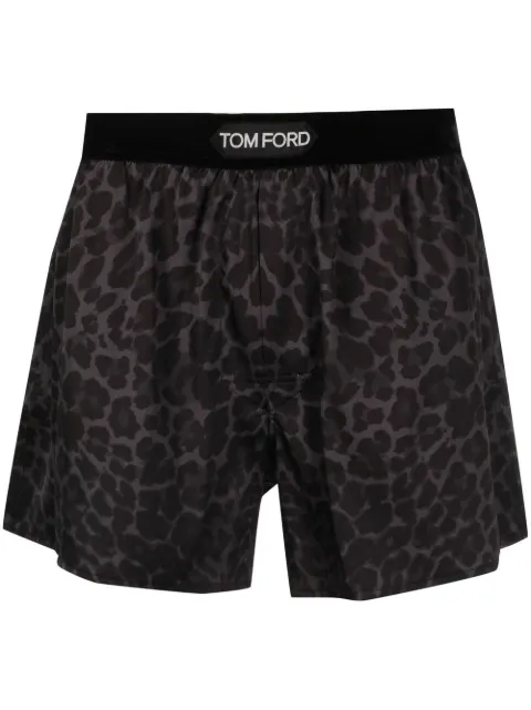 TOM FORD leopard-print silk boxers