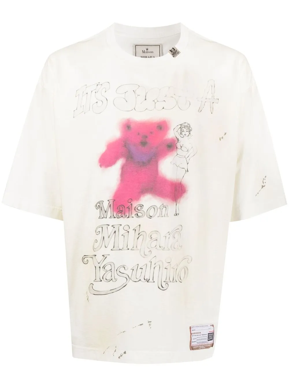 

Maison Mihara Yasuhiro distressed graphic-print T-shirt - White