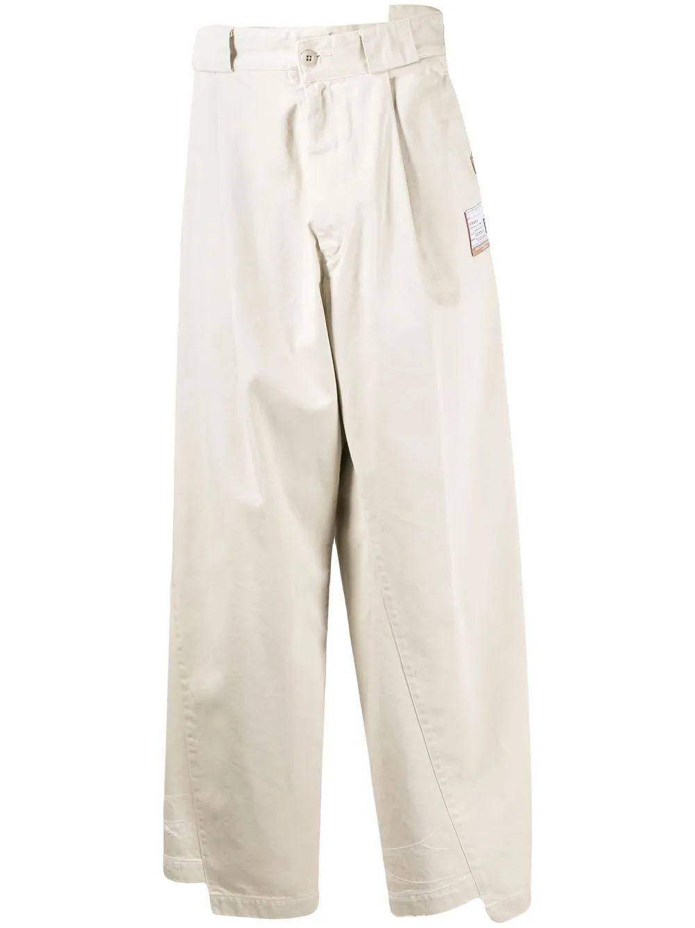 

Maison Mihara Yasuhiro pantalones holgados asimétricos - Blanco