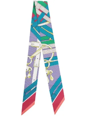 Herm s Pre Owned 2000s Silk Twilly Scarf Farfetch