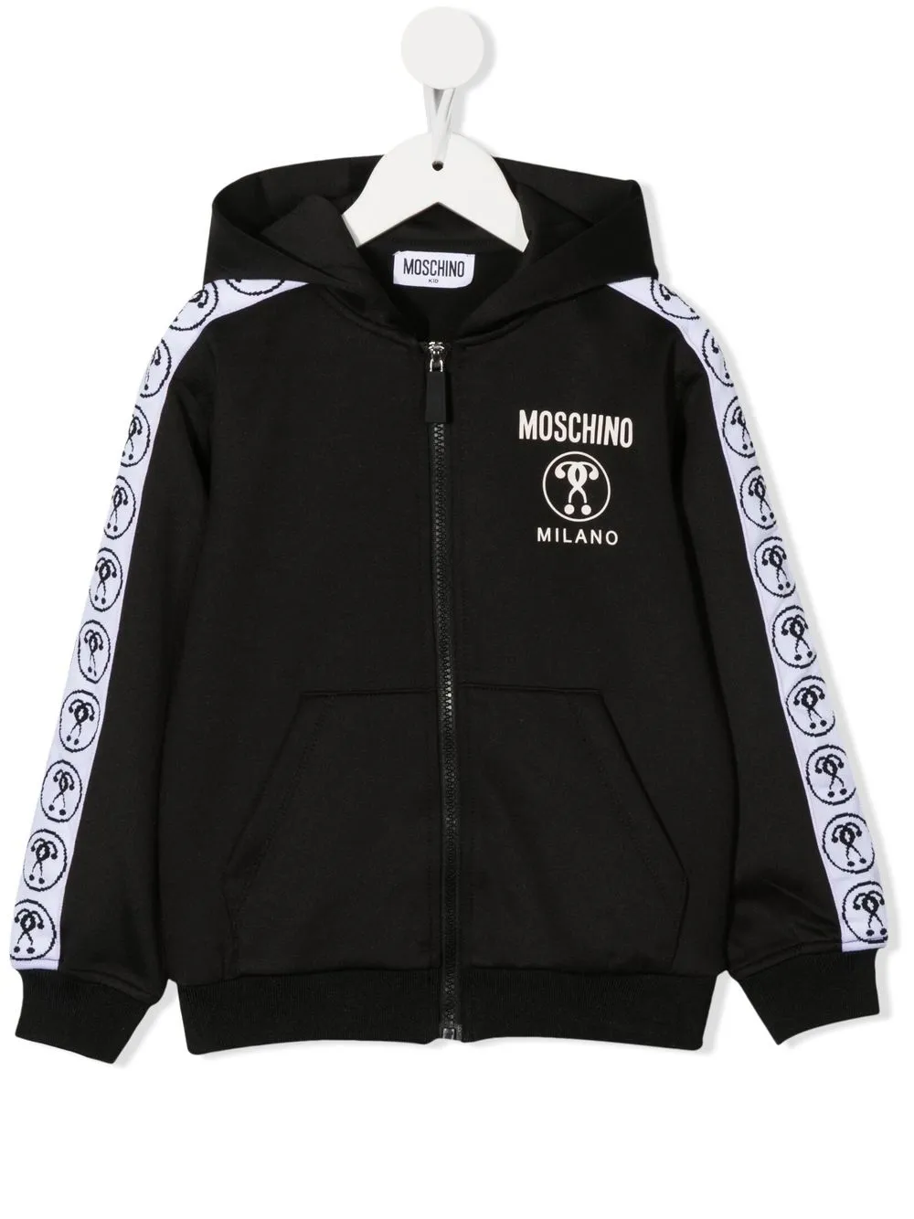 

Moschino Kids hoodie con franja del logo - Negro