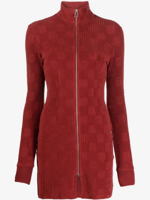 AMBUSH monogram-pattern zip-front mini dress