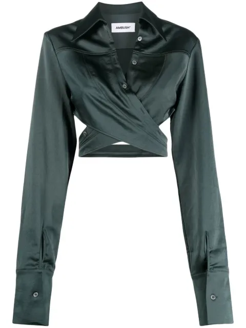 AMBUSH cropped wrap shirt 