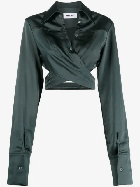 AMBUSH cropped wrap shirt 
