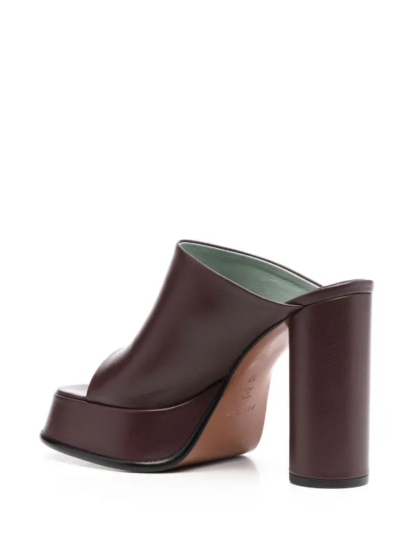 Leather heeled best sale platform mules