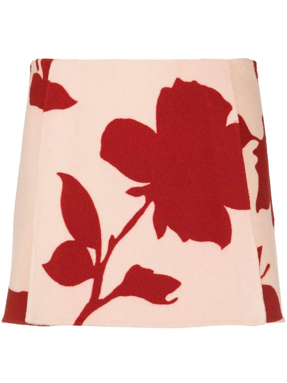 

P.A.R.O.S.H. minifalda acampanada con hojas estampadas - Rosado