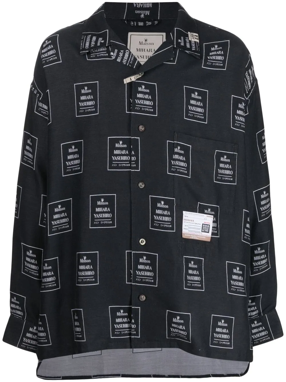 

Maison Mihara Yasuhiro camisa con logo estampado - Negro