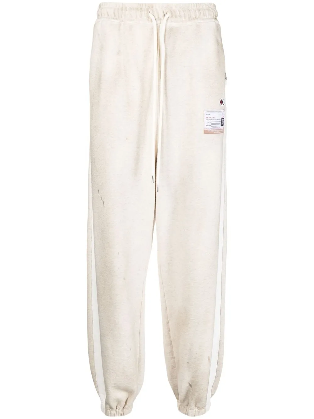 

Maison Mihara Yasuhiro side stripe-detail track pants - White