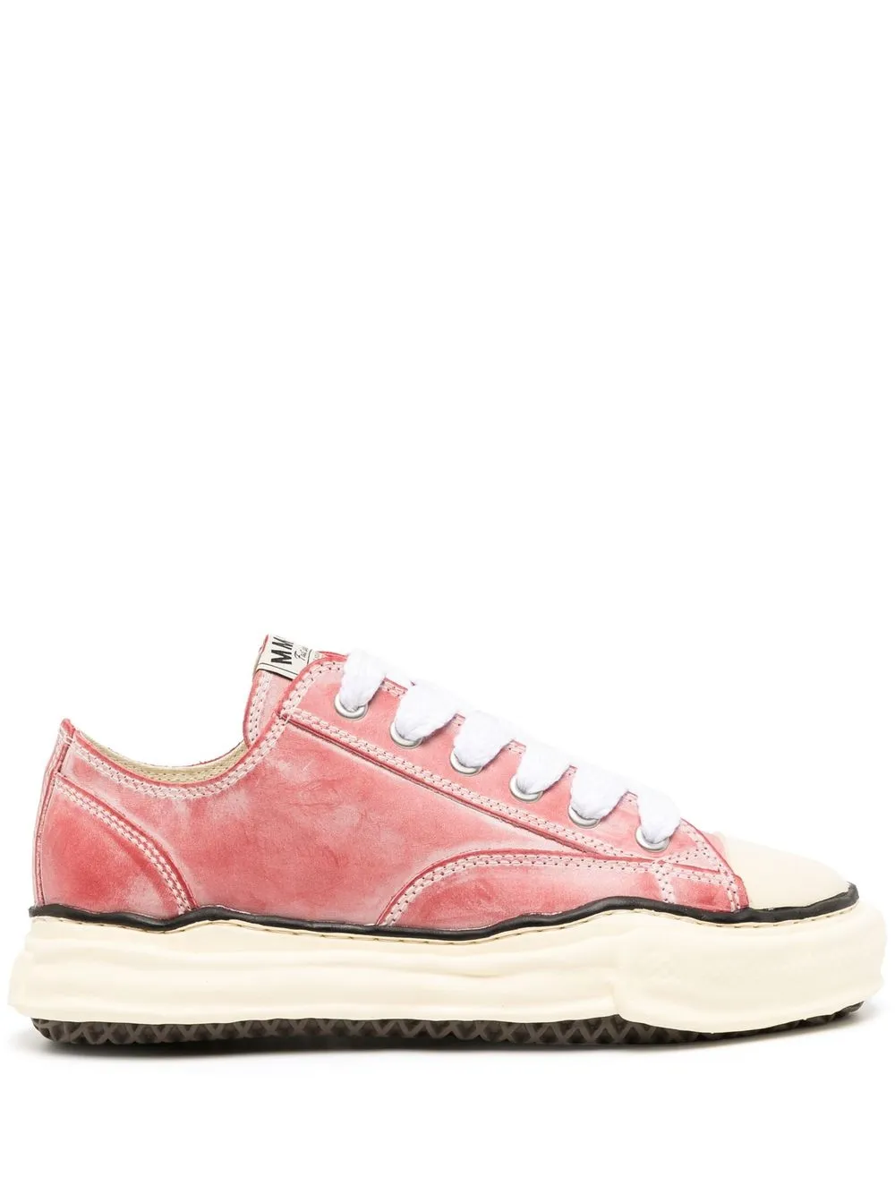 

Maison Mihara Yasuhiro tenis bajos con agujetas - Rojo