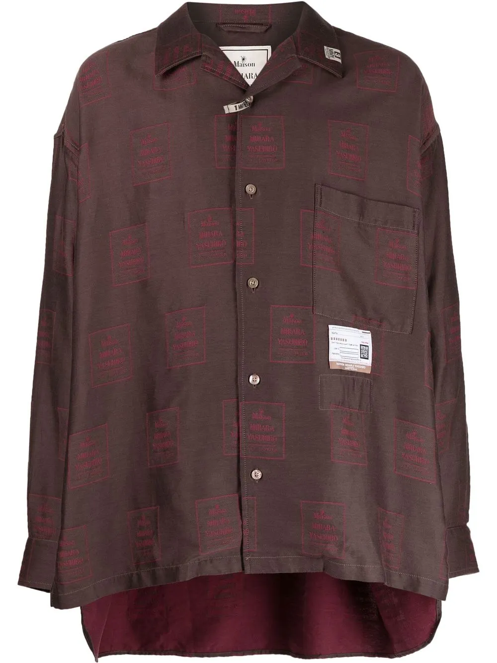 

Maison Mihara Yasuhiro camisa con parche del logo - Rojo