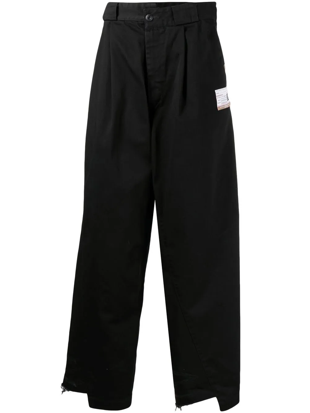 

Maison Mihara Yasuhiro pantalones holgados asimétricos - Negro