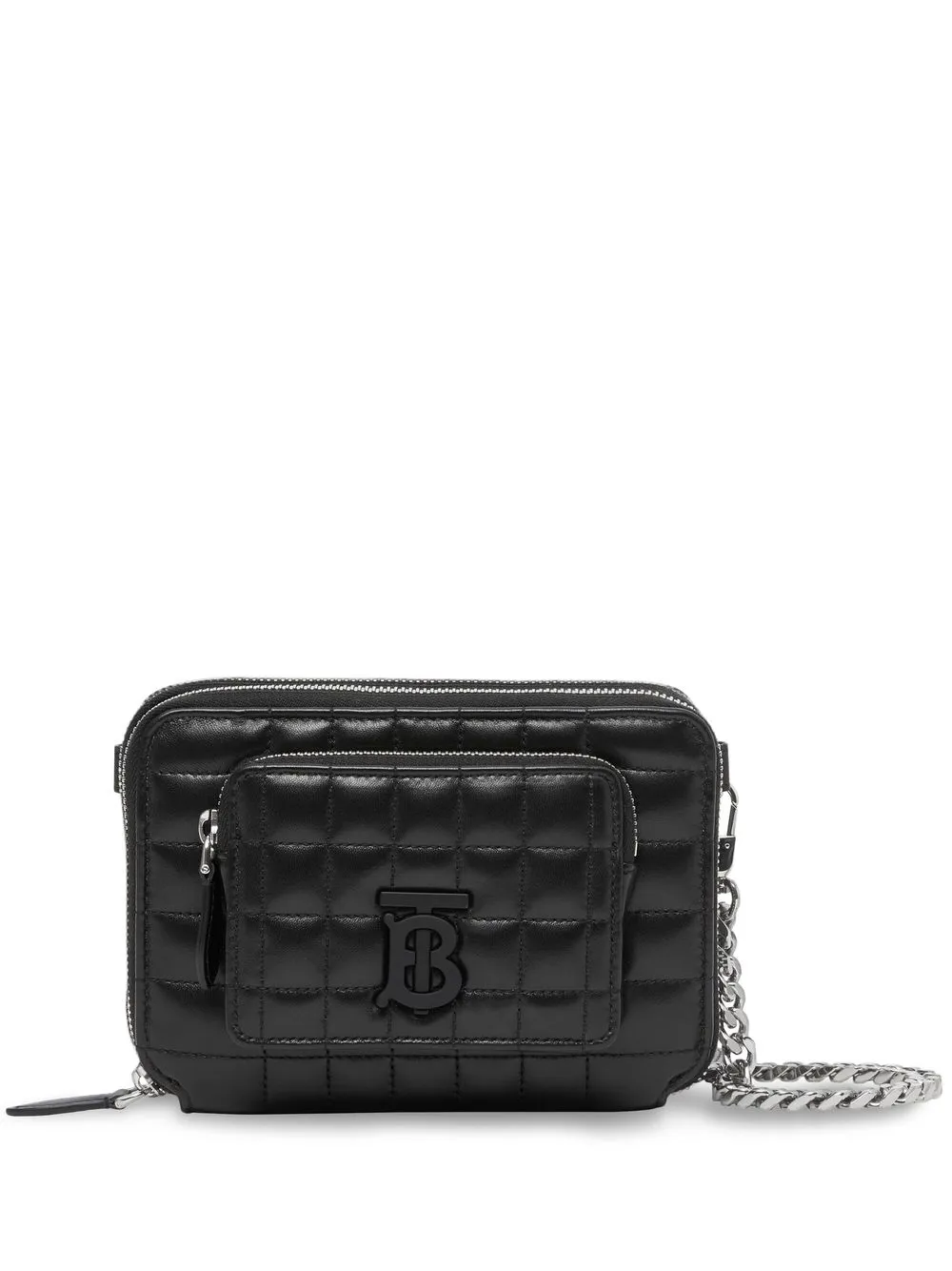 

Burberry bolsa crossbody capitonada con monograma - Negro