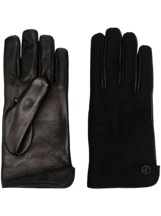 Giorgio Armani logo-patch Leather Gloves - Farfetch