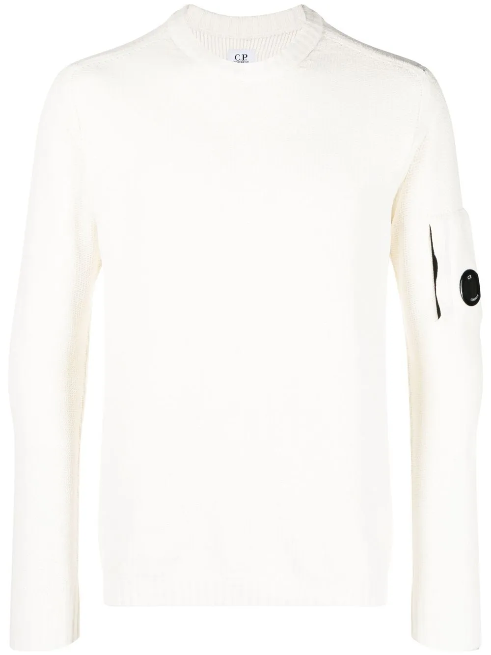 

C.P. Company Lens-detail crew neck jumper - Neutrals