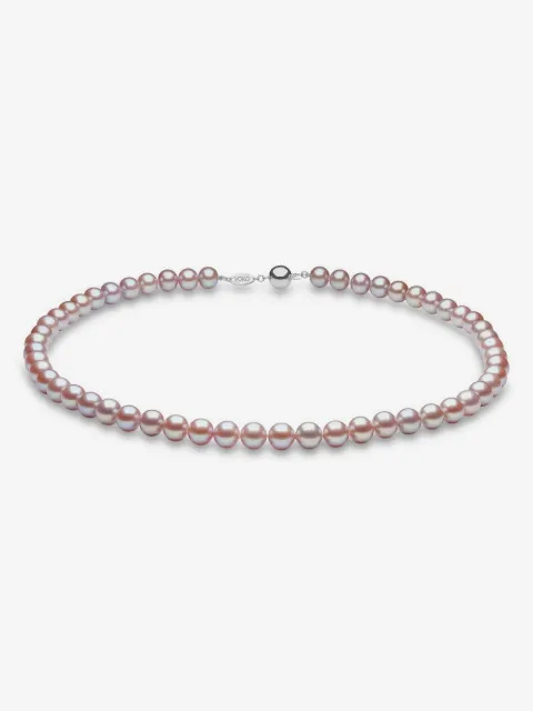Yoko London 18kt white gold Classic 7mm pink freshwater pearl necklace