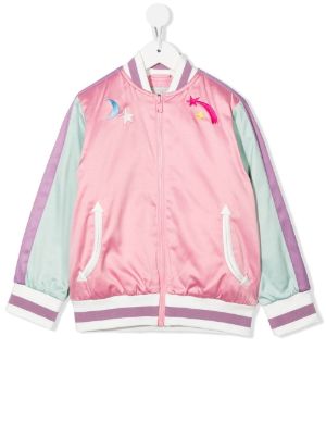 Floral button-down jacket Farfetch Girls Clothing Jackets Bomber Jackets Pink 
