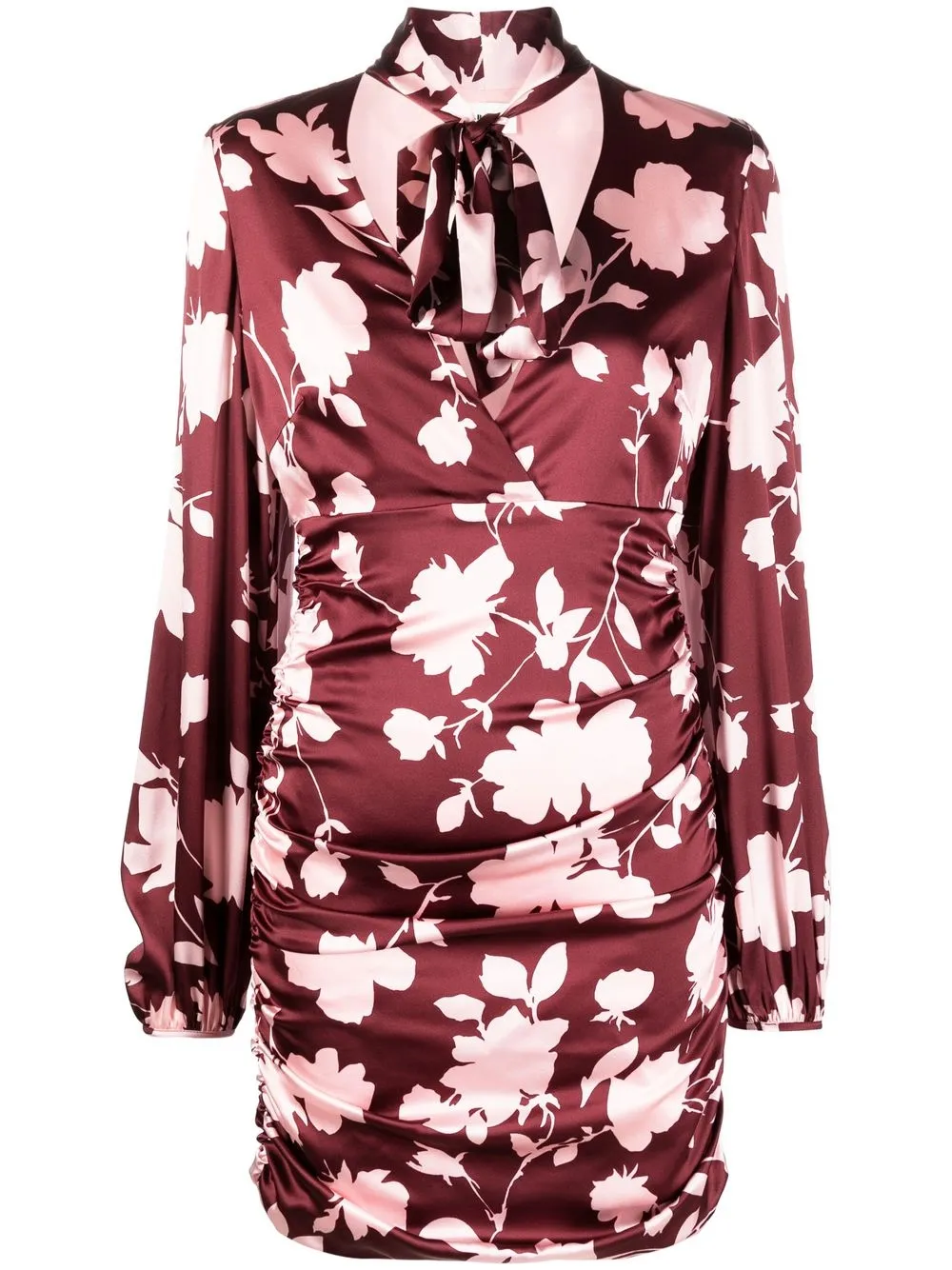 

P.A.R.O.S.H. leaf-print draped dress - Red