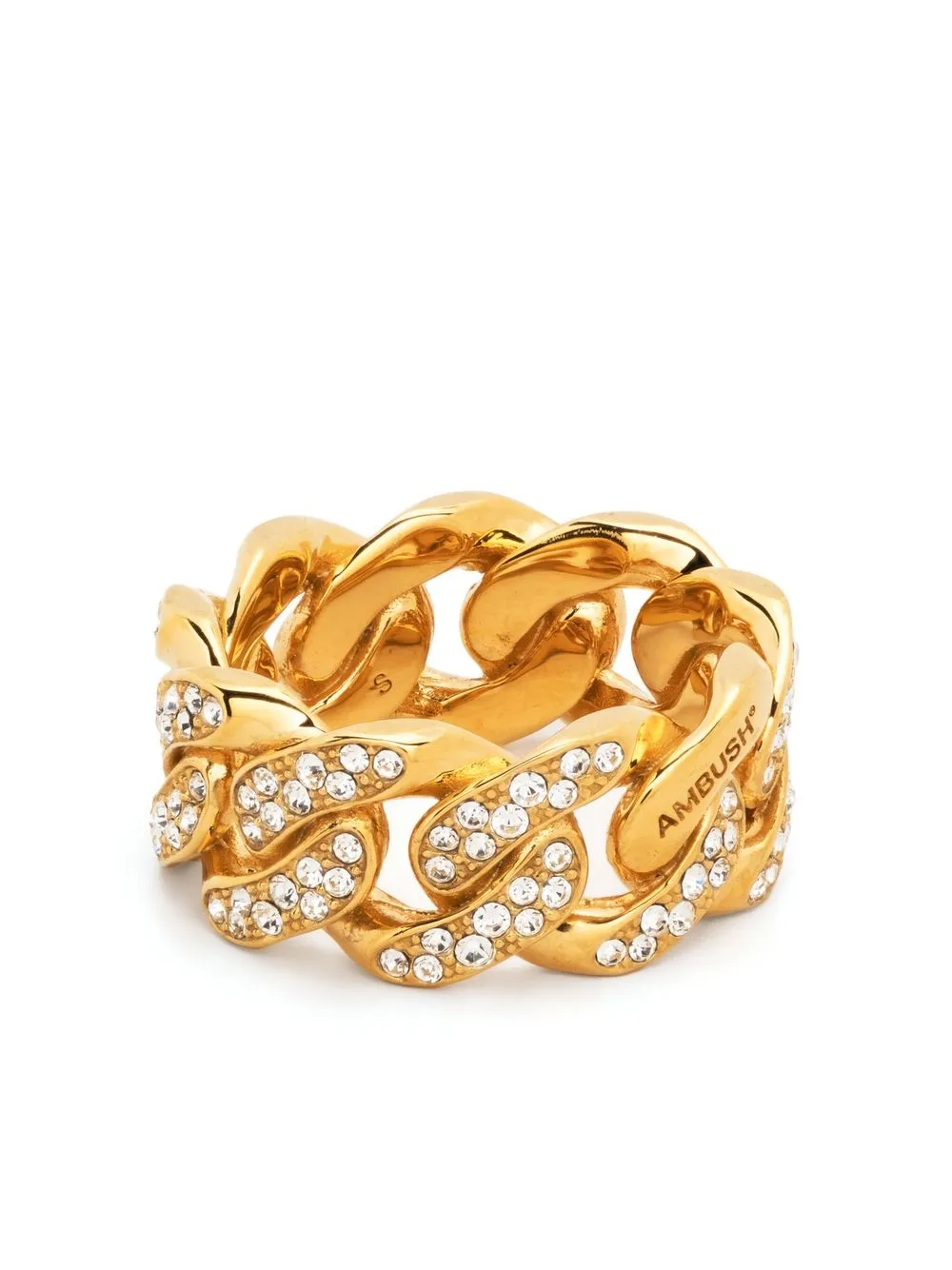 AMBUSH crystal-embellished chain-link Ring - Farfetch