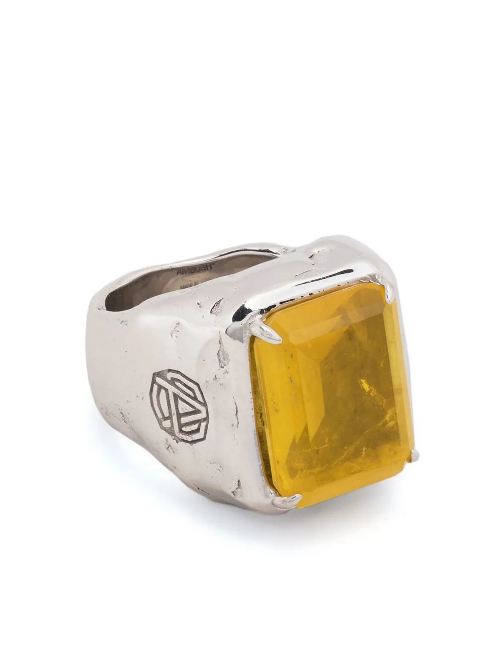 

AMBUSH square-cut stone ring - Silver