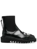 Toga Pulla pointed leather ankle boots - Black