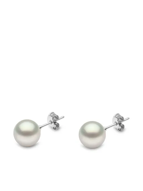 Yoko London Par de brincos em ouro branco 18k com pérola South Sea 9mm