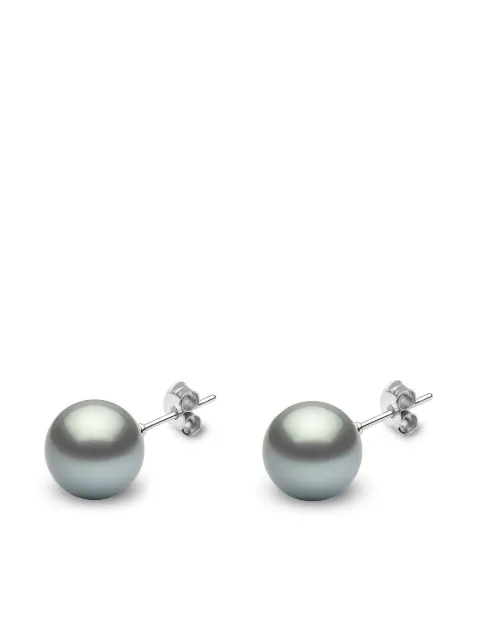Yoko London puces d'oreilles Classic 11 mm en or blanc 18ct serties de perle de Tahiti
