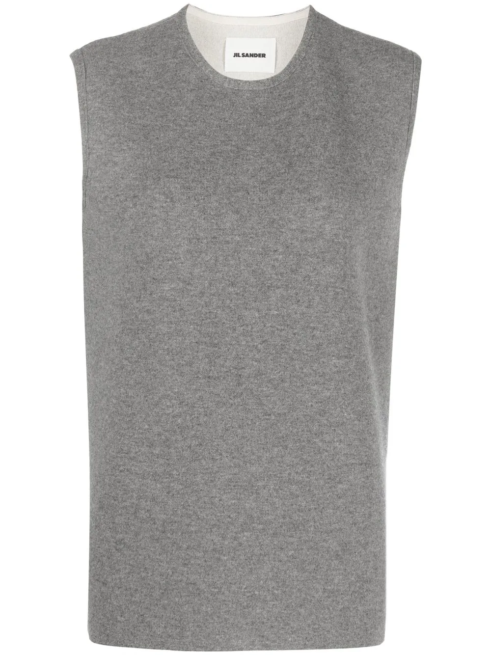 

Jil Sander top tejido con cuello redondo - Gris