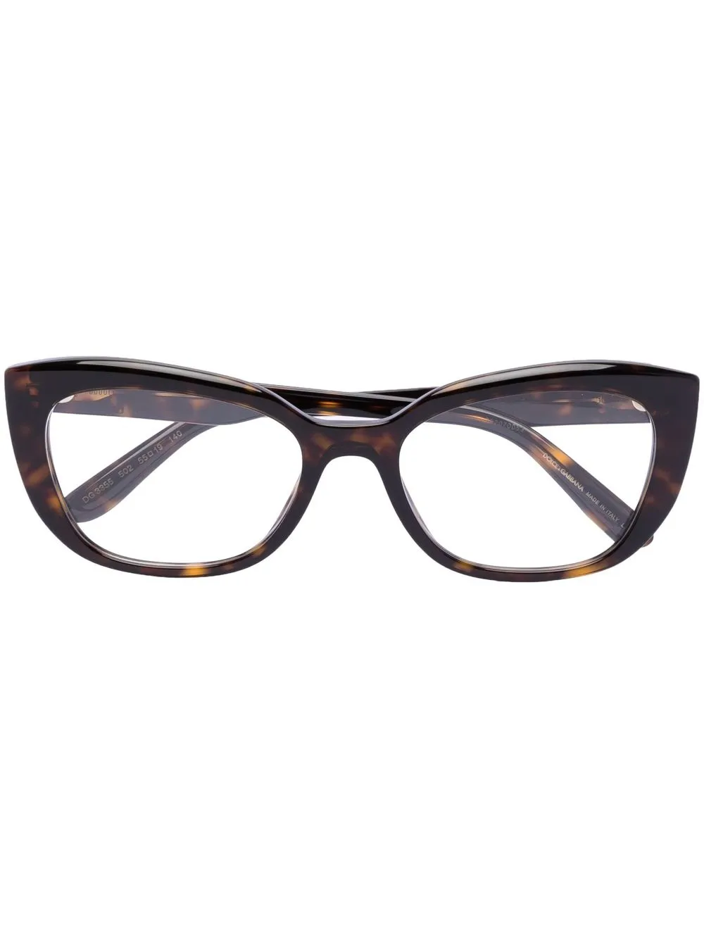 

Dolce & Gabbana Eyewear lentes con armazón cat eye y placa del logo - Marrón