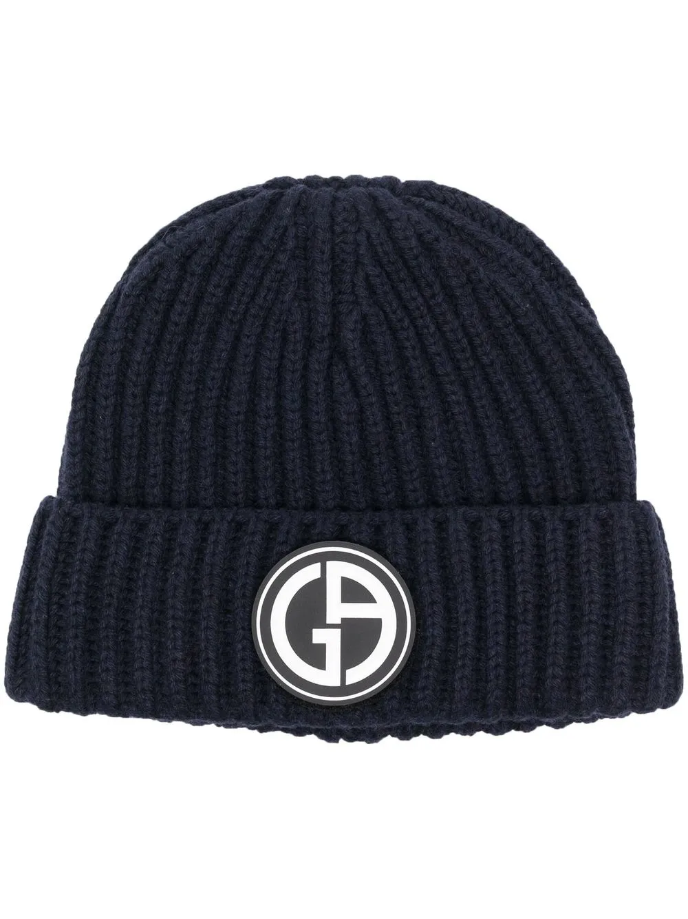 

Giorgio Armani gorro tejido con parche del logo - Azul