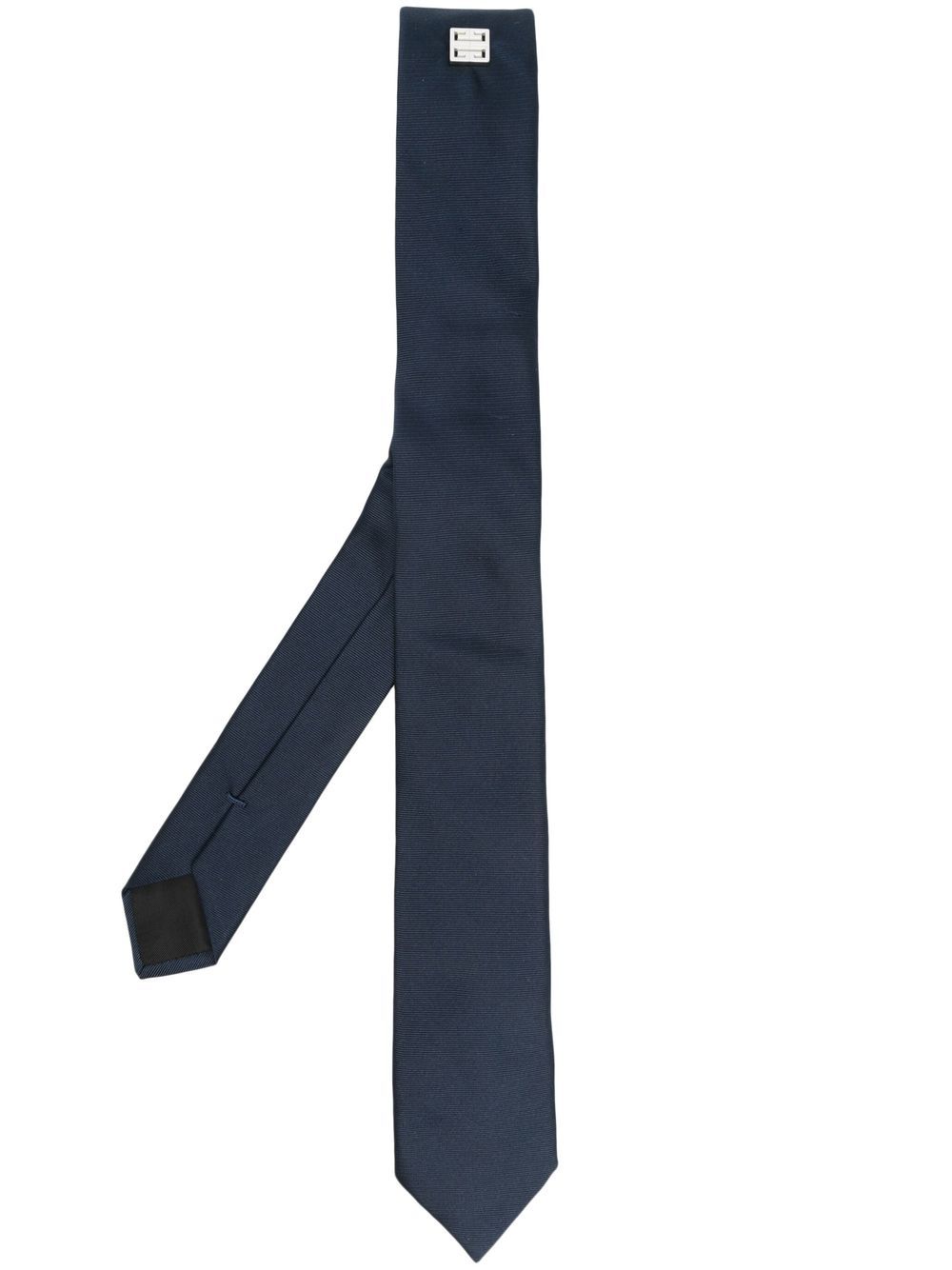 Givenchy Logo-plaque Silk Tie In Blue