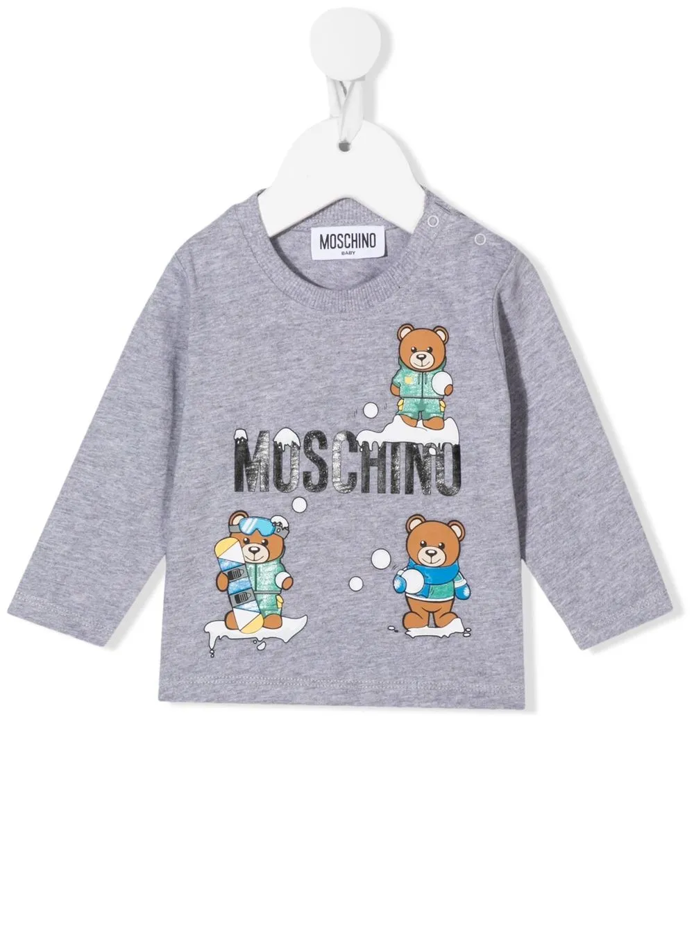 

Moschino Kids playera con motivo Teddy Bear - Gris