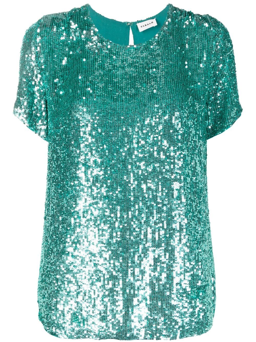 

P.A.R.O.S.H. sequin-embellished short-sleeve blouse - Green