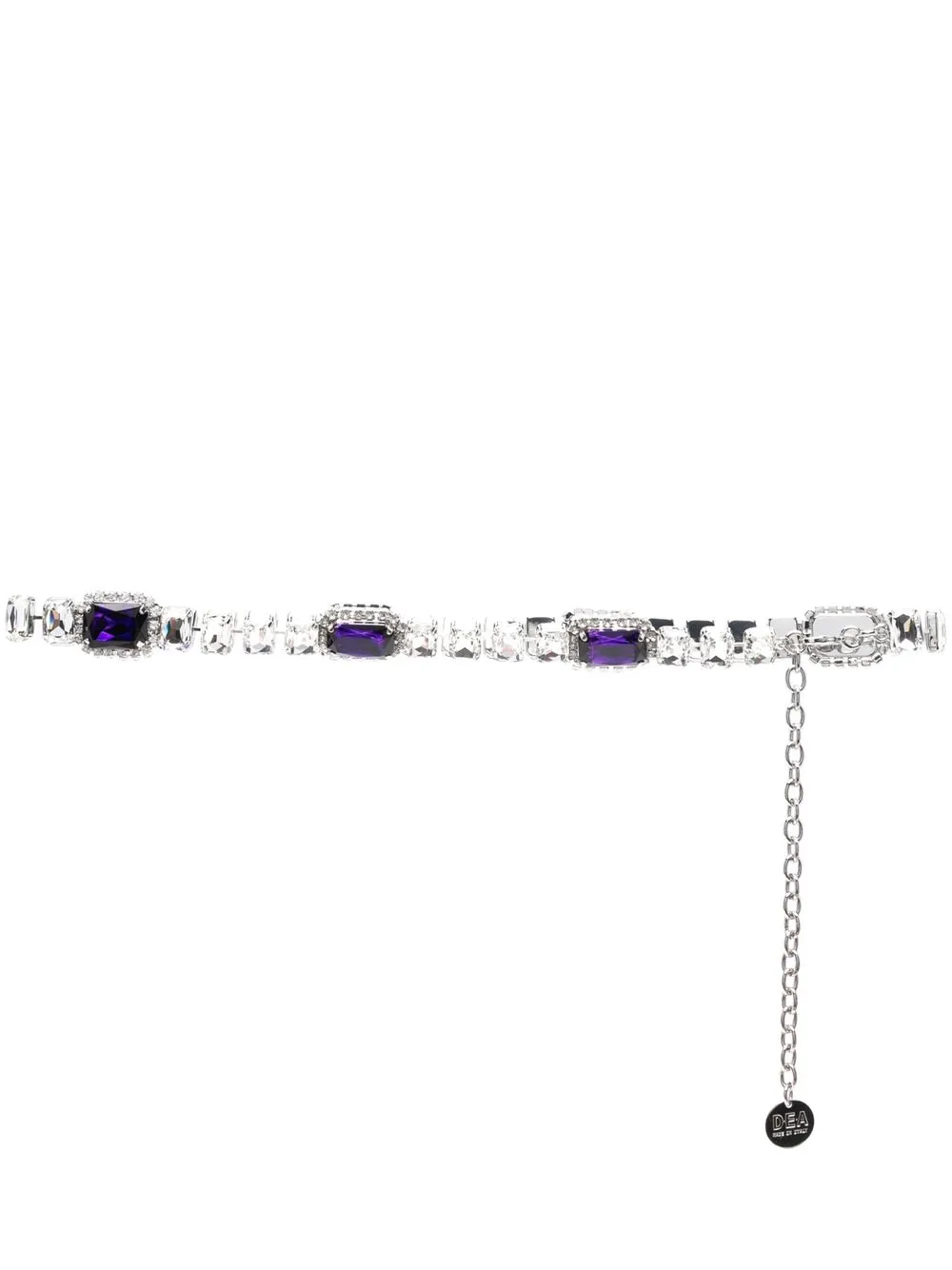 

DEA crystal-embellished silver-tone belt