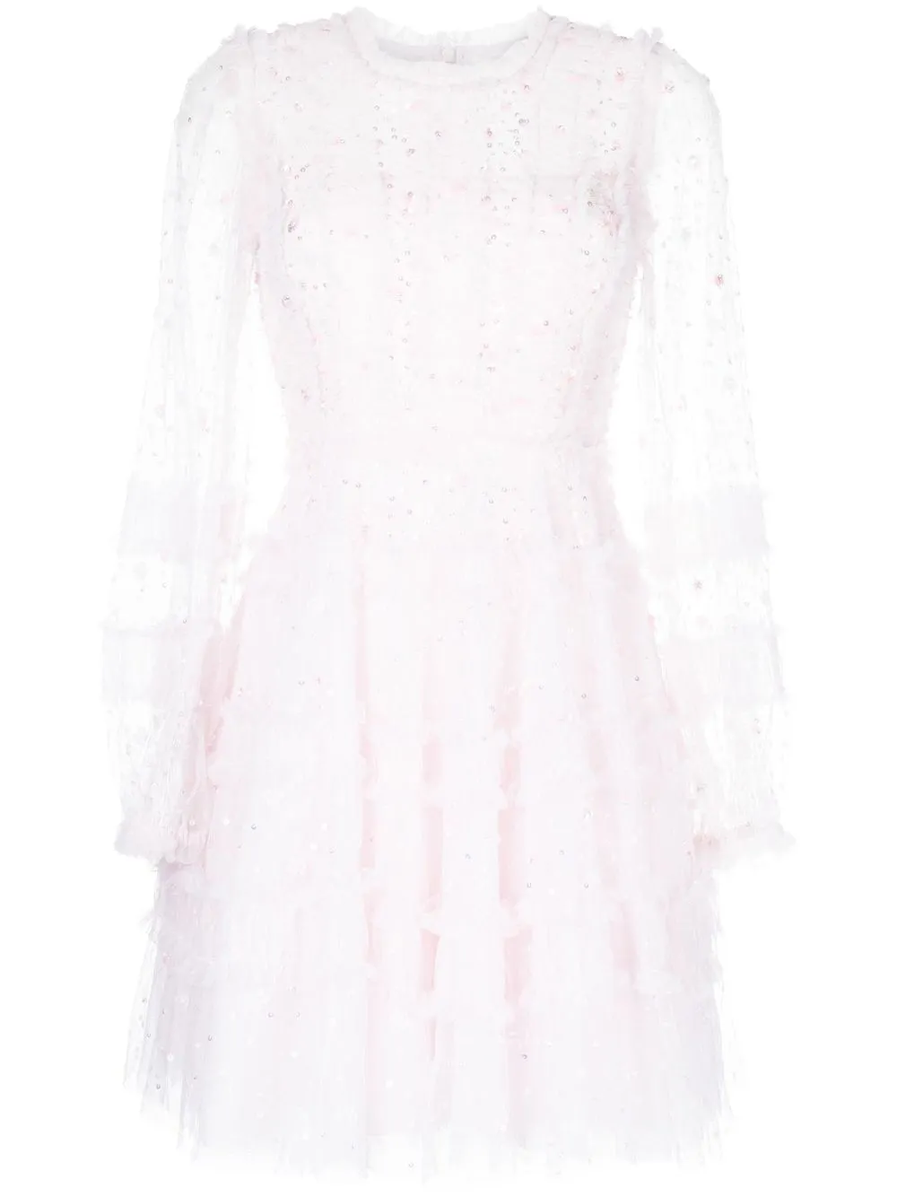 

Needle & Thread ruffle-trim tulle dress - Pink