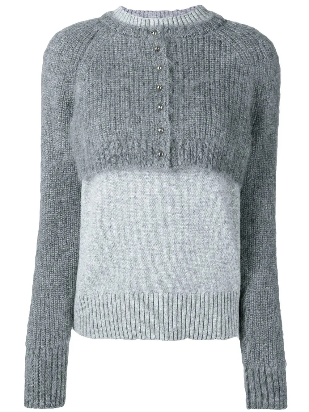 

sacai cardigan corta tejido - Gris