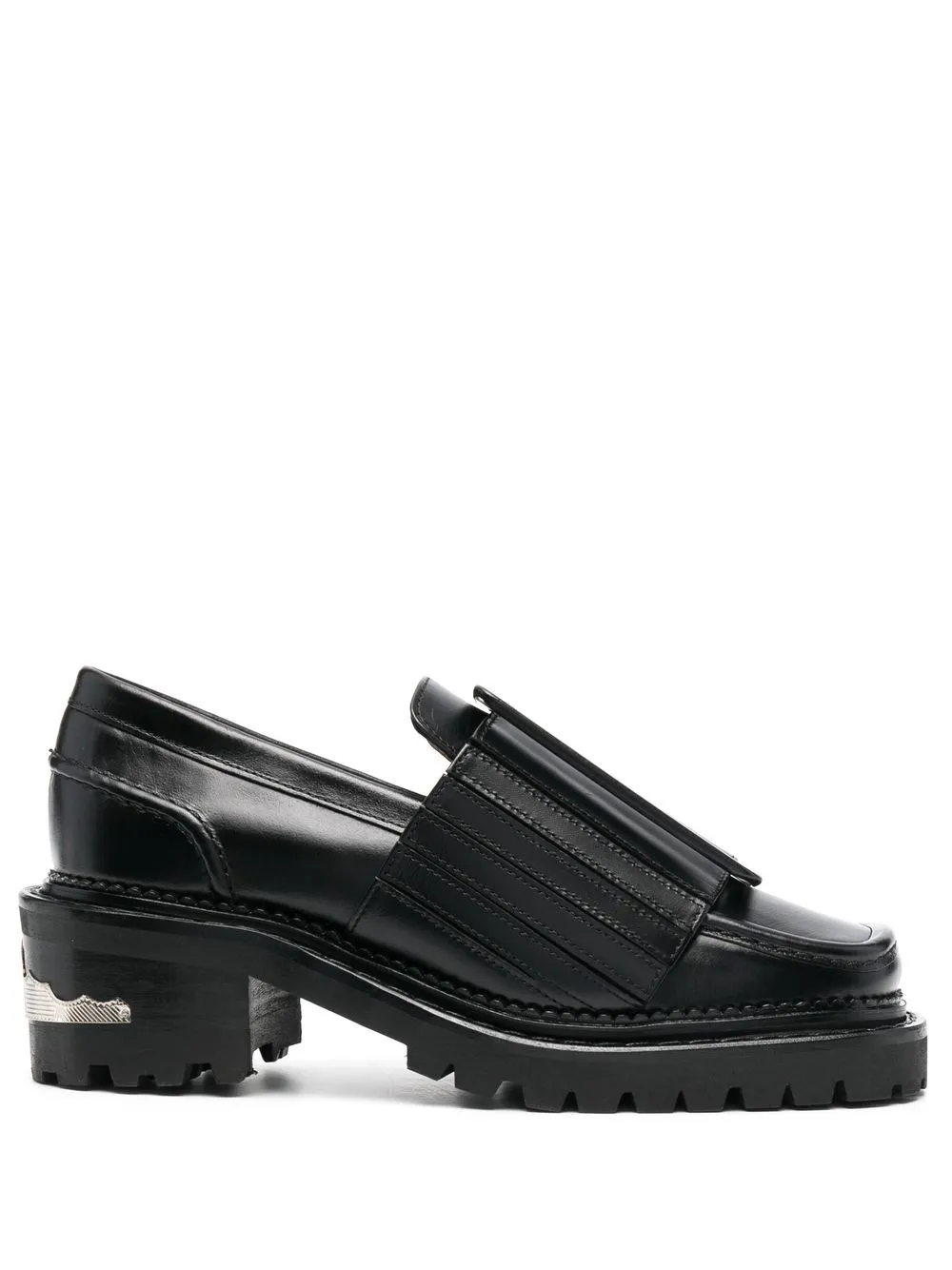 

Toga Pulla square-toe leather loafers - Black