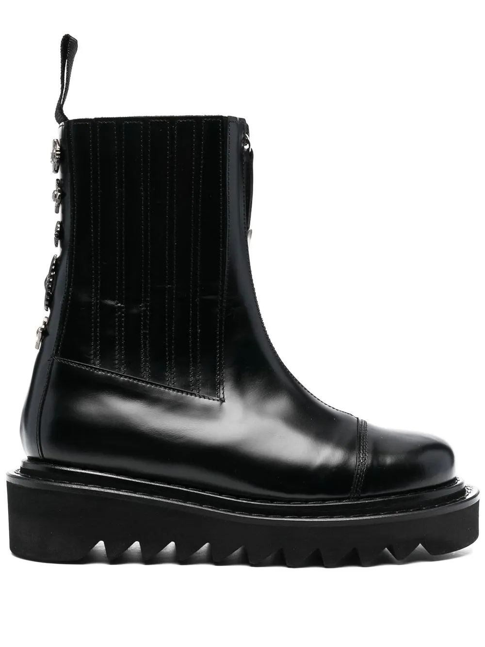 Toga Pulla ridged sole ankle boots – Black