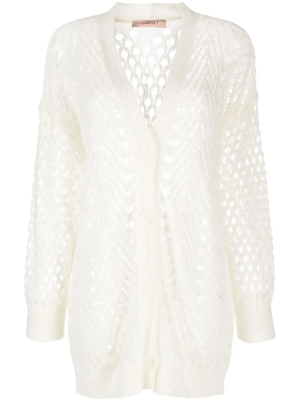 

TWINSET open-knit oversized cardigan - White