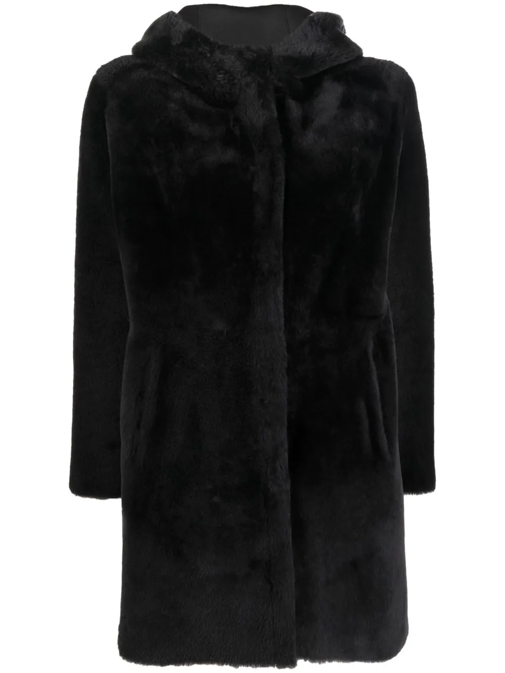 

Arma hooded fur jacket - Black