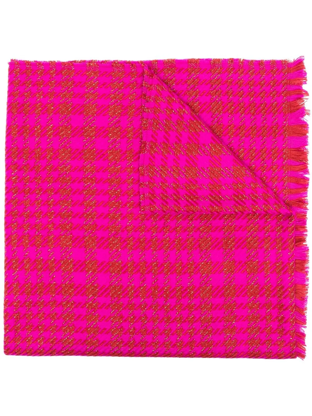 

TWINSET houndstooth embroidered scarf - Pink