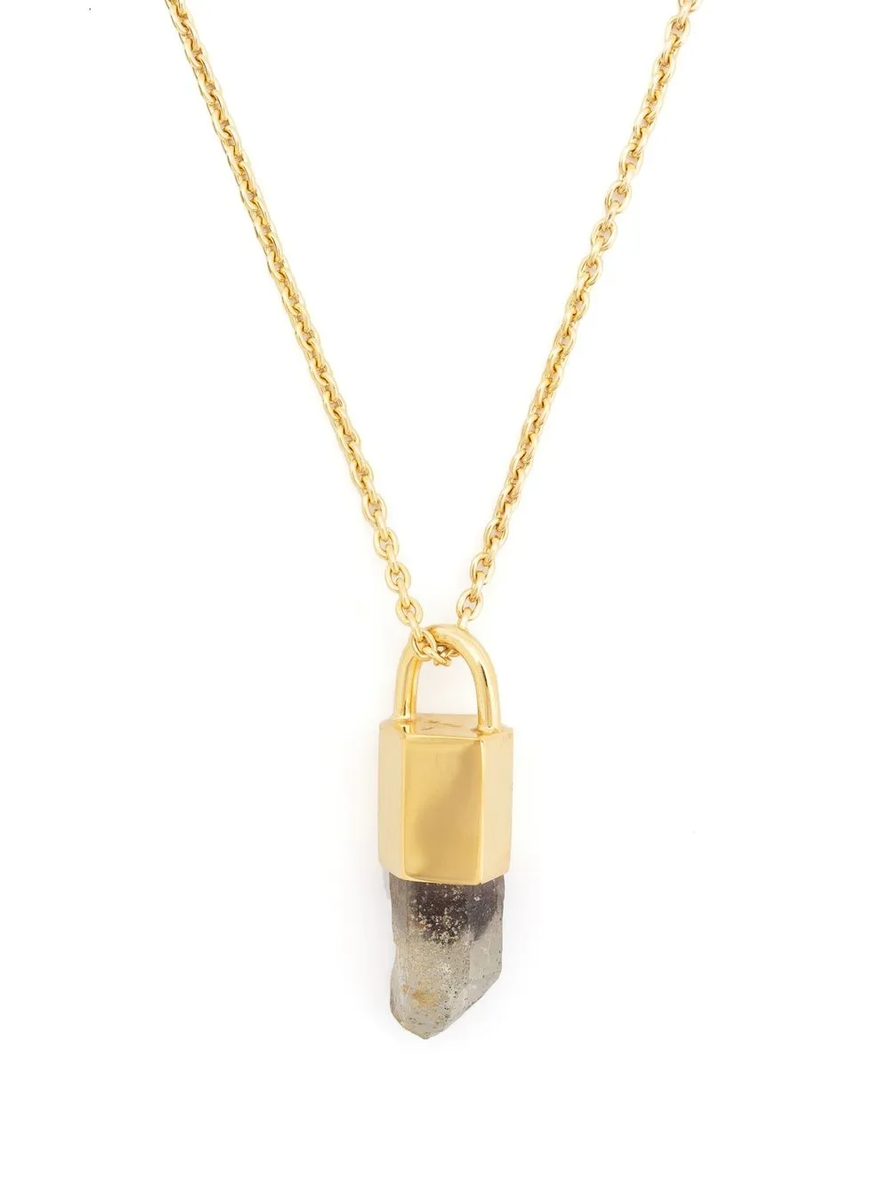 Parts of Four Talisman Cuboid hematite quartz necklace - Gold