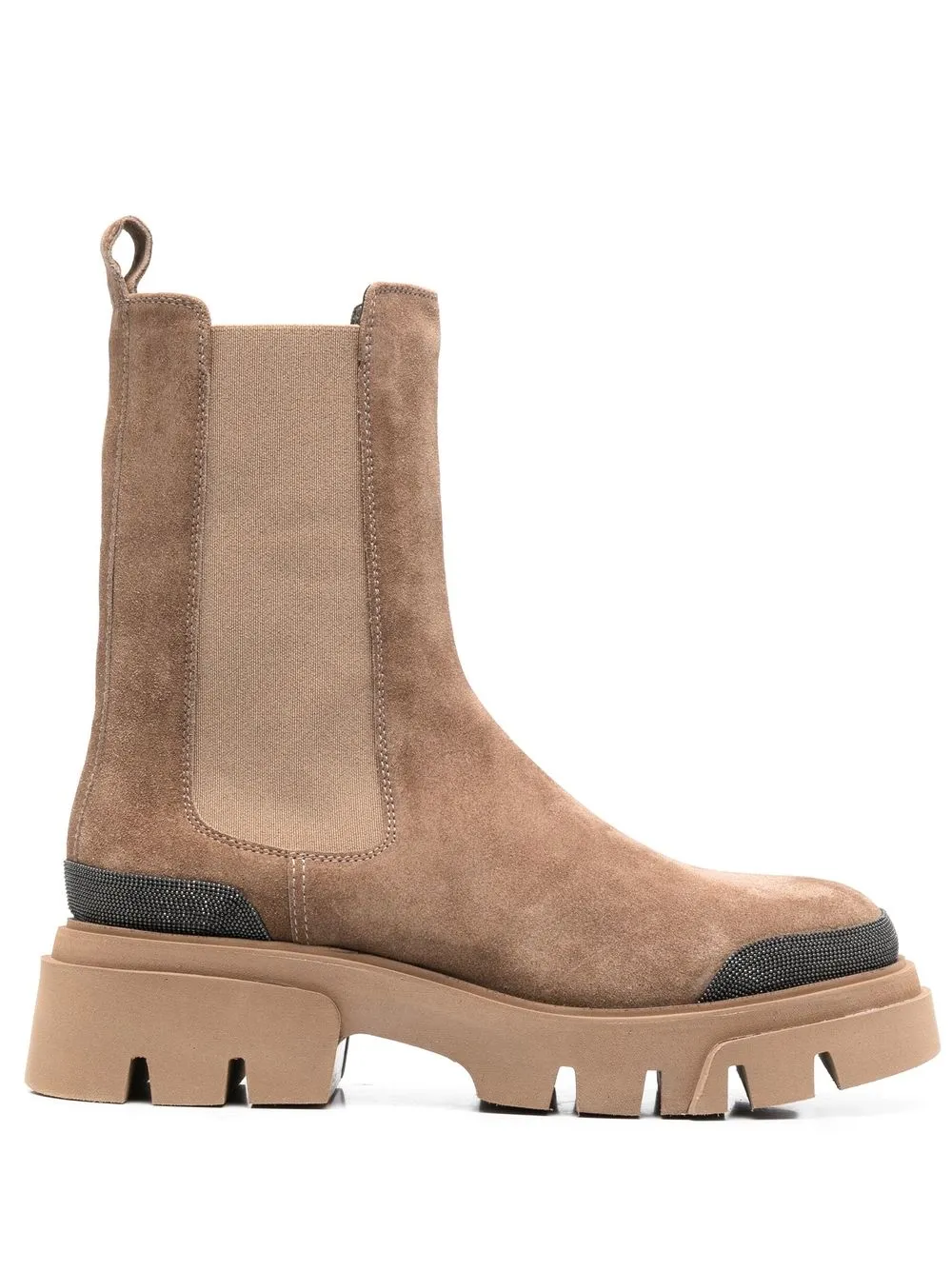 

Brunello Cucinelli botas chelsea con ribete de apliques - Marrón